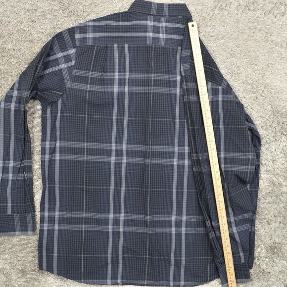 Calvin Klein Men's 2XLT Button Shirt Long Sleeve Plaid Gray Modern Plaid Cotton - Picture 6 of 8